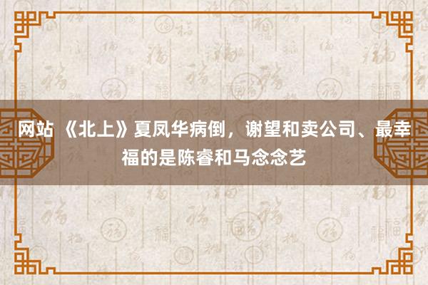 网站 《北上》夏凤华病倒，谢望和卖公司、最幸福的是陈睿和马念念艺