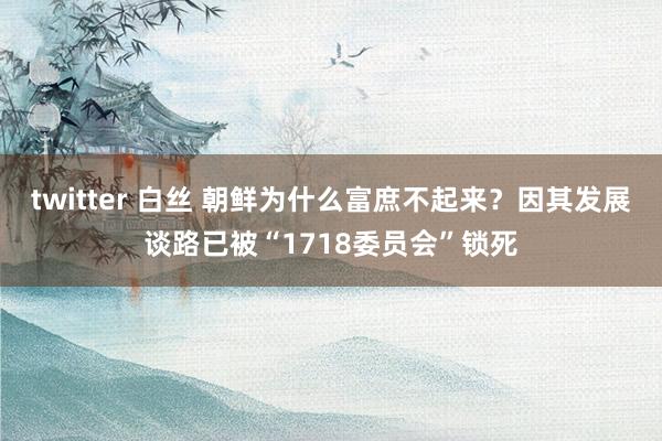 twitter 白丝 朝鲜为什么富庶不起来？因其发展谈路已被“1718委员会”锁死