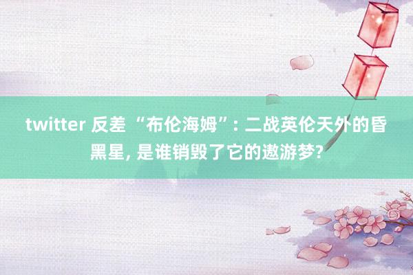twitter 反差 “布伦海姆”: 二战英伦天外的昏黑星, 是谁销毁了它的遨游梦?