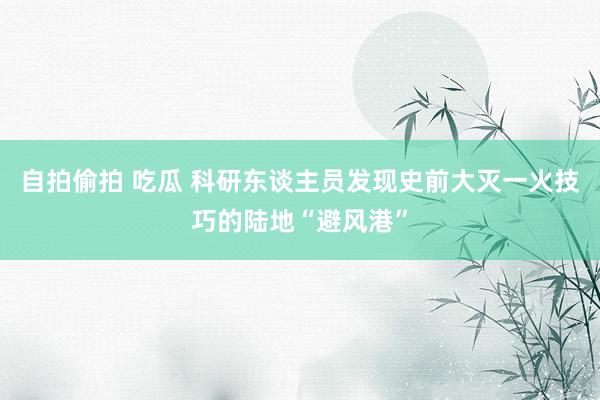 自拍偷拍 吃瓜 科研东谈主员发现史前大灭一火技巧的陆地“避风港”