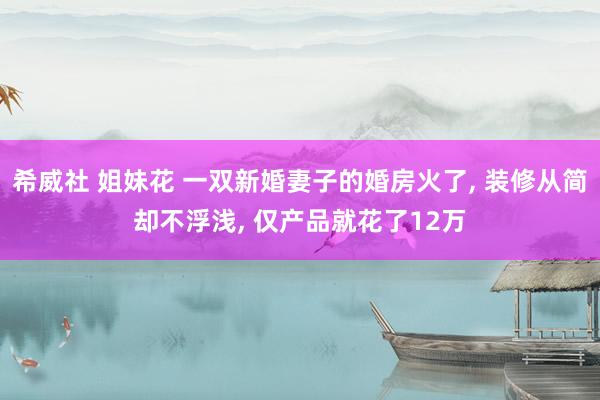 希威社 姐妹花 一双新婚妻子的婚房火了, 装修从简却不浮浅, 仅产品就花了12万