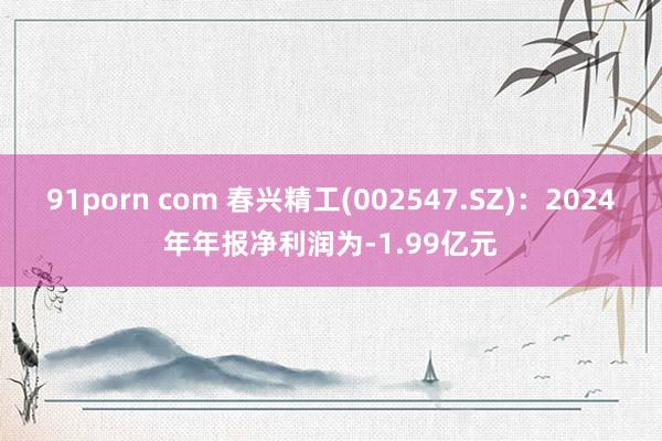 91porn com 春兴精工(002547.SZ)：2024年年报净利润为-1.99亿元