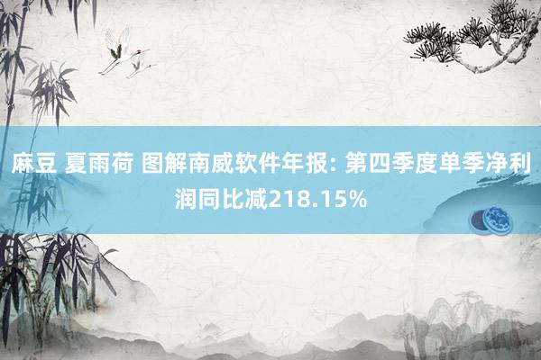 麻豆 夏雨荷 图解南威软件年报: 第四季度单季净利润同比减218.15%